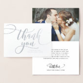 Whimsical Script met foto bruiloft Folie Dank u Kaarten (Display)
