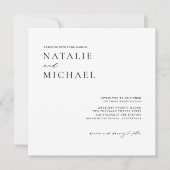 Whimsical Script Modern Minimalist Square Weddensc Kaart (Voorkant)