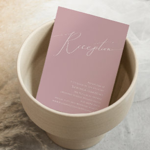 Whimsical Script   Ontvangst van Roos-dusty-wedden Informatiekaartje