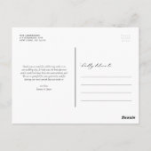 Whimsical Script Overlay Photo Weddenschap Bedankt Briefkaart (Achterkant)