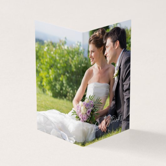 Whimsical Script Photo Romantic Botanical Branches Kaart (Buitenkant)