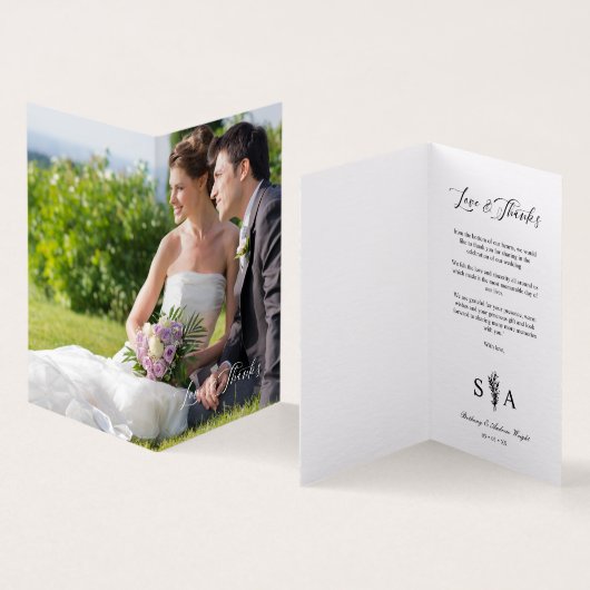 Whimsical Script Photo Romantic Botanical Branches Kaart (Binnen en buitenkant)