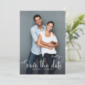 Whimsical Script Photo Save the Date Aankondiging (Staand voorkant)