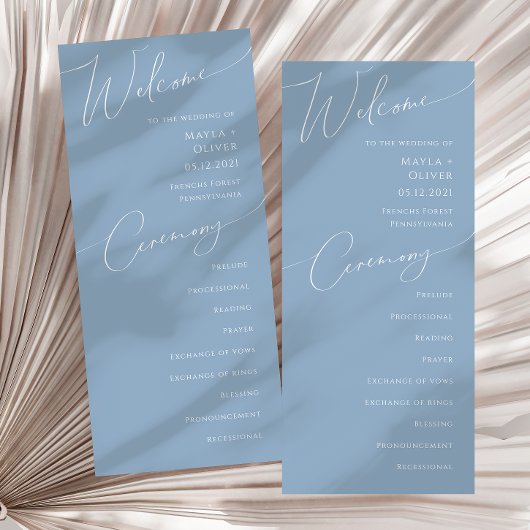 Whimsical Script | Programma Dusty Blue Wedding