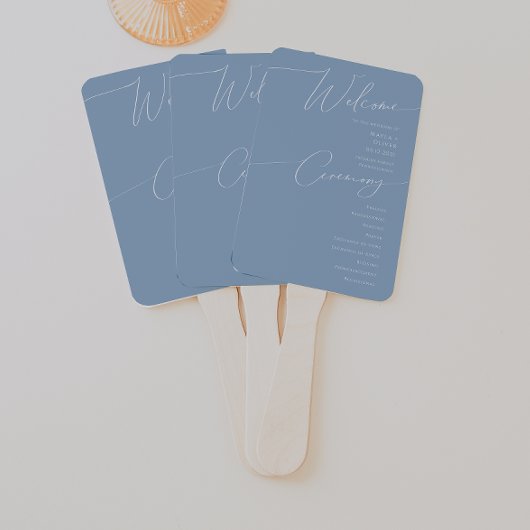 Whimsical Script | Programma Dusty Blue Wedding Handwaaier