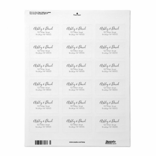 Whimsical Script Return Address Label (Full Sheet)