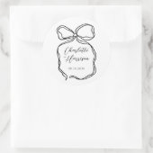 Whimsical Script Ribbon Border Wedding Ronde Sticker (Tas)
