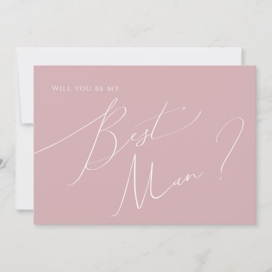 Whimsical Script | Roos Beste man Voorstel Kaart (Voorkant)