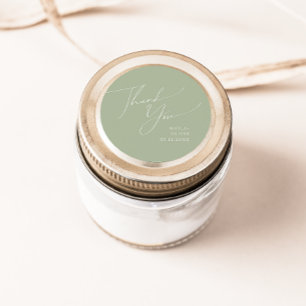 Whimsical Script Sage Bedankt voor je bruiloft Ronde Sticker