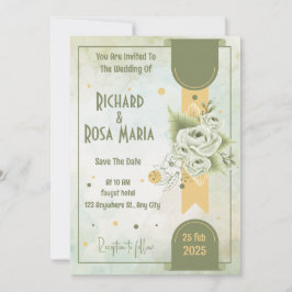 Whimsical Script | Sage Green Casual Wedding Kaart