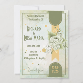 Whimsical Script | Sage Green Casual Wedding Kaart