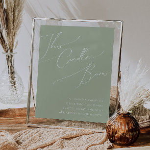 Whimsical Script Sage Green Deze kaars brandt Poster