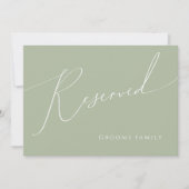 Whimsical Script | Sage Green Reserved Sign (Voorkant)
