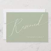 Whimsical Script | Sage Green Reserved Sign (Achterkant)