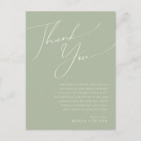 Whimsical Script | Sage Green Table Hartelijk dank