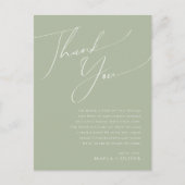Whimsical Script | Sage Green Table Hartelijk dank Briefkaart (Voorkant)