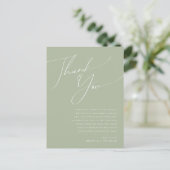 Whimsical Script | Sage Green Table Hartelijk dank Briefkaart (Staand voorkant)