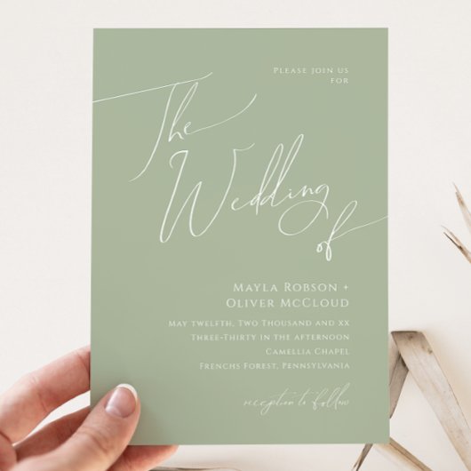 Whimsical Script | Sage Green the Wedding of Kaart
