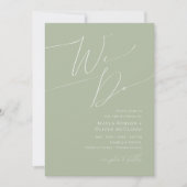 Whimsical Script | Sage Green We Do Wedding Kaart (Voorkant)
