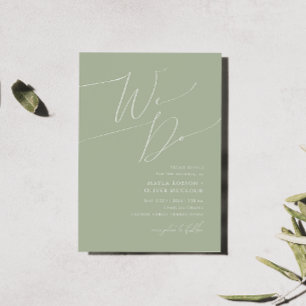 Whimsical Script   Sage Green We Do Wedding Kaart