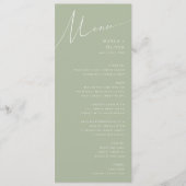 Whimsical Script | Sage Green Wedding Dinner Menu (Voorkant)