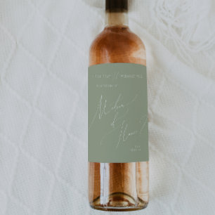 Whimsical Script   Sage Matron of Honor proposal Wijn Etiket