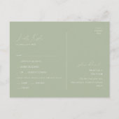 Whimsical Script | Sage Menu Choice RSVP Briefkaar (Achterkant)