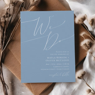 Whimsical Script   Stof Roze Trouwen Wij Huwelijk Kaart