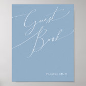 Whimsical Script | Stustboek Blauw-gastboek Poster (Voorkant)