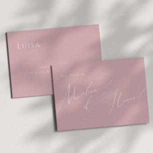 Whimsical Script Stusty Roos Matron of Honor Kaa Kaart
