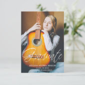 Whimsical Script Typography Afstuderen High School Kaart (Staand voorkant)