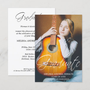 Whimsical Script Typography Afstuderen High School Kaart