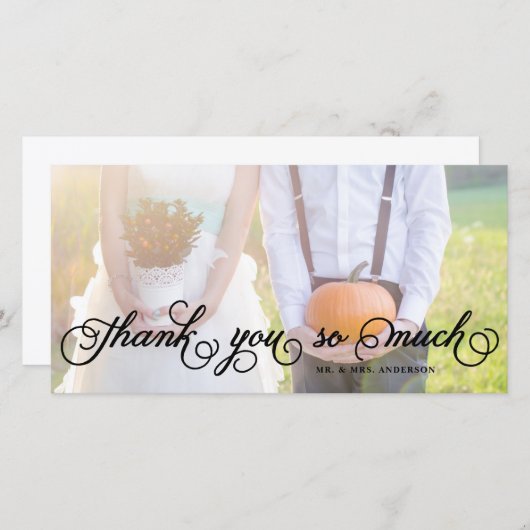 Whimsical Script | Weddenschap Hartelijk dank Bedankkaart (Voorkant / Achterkant)