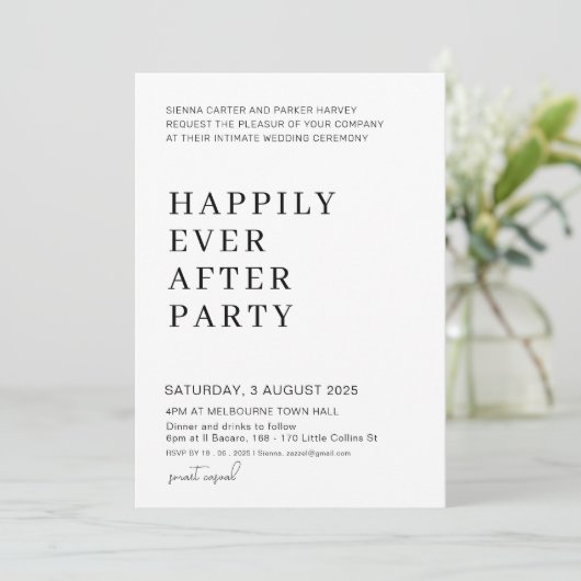 Whimsical Script Wedding - Niets Fancy Alleen Lief Kaart (Staand voorkant)