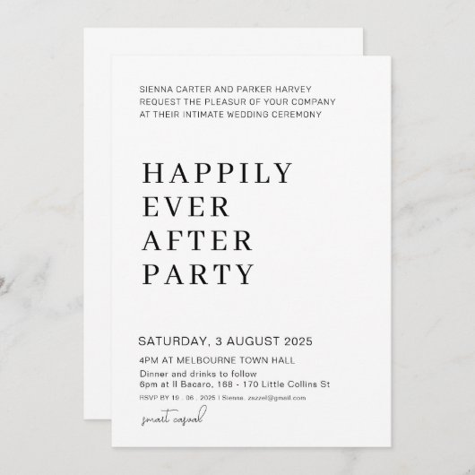 Whimsical Script Wedding - Niets Fancy Alleen Lief Kaart (Voorkant / Achterkant)