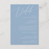 Whimsical Script | Zuivere blauwe gegevens Informatiekaartje (Voorkant)