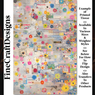 Whimsical Shabby Chic Retro Collage BP6B Decoupage Tissuepapier