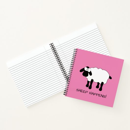Whimsical Sheep "Sheep Happens" Notitieboek (Binnen)