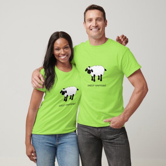 Whimsical Sheep "Sheep Happens" T-shirt (Unisex)