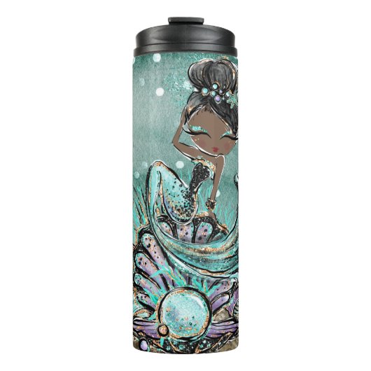 *~* Whimsical Shells Glitter Mermaid Zee Turtle Thermosbeker (Voorkant)