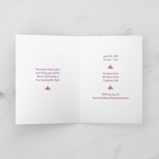 Whimsical Shoreline Castle" invitation (Intérieur)