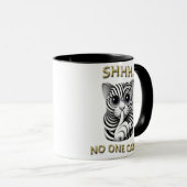 Whimsical Silence Zebra-Striped Cats Speelse Gag Mok (Voorkant rechts)