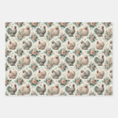 Whimsical Silkie Chicken Set van 3 Plat Inpakpapier Vel (Voorkant)