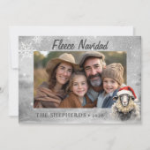 Whimsical Silver Sheep Photo Flat Holiday Kaart (Voorkant)