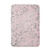 Whimsical Silver Stars op Roze Badmat (Voorkant Verticaal)