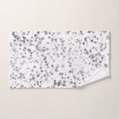 Whimsical Silver Stars over White Bad Handdoek (Handdoek)