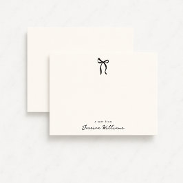 Whimsical simple bow, a note from flat card kaart
