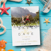 Whimsical Simple Elegant Photo Funny Couple Folie Uitnodiging