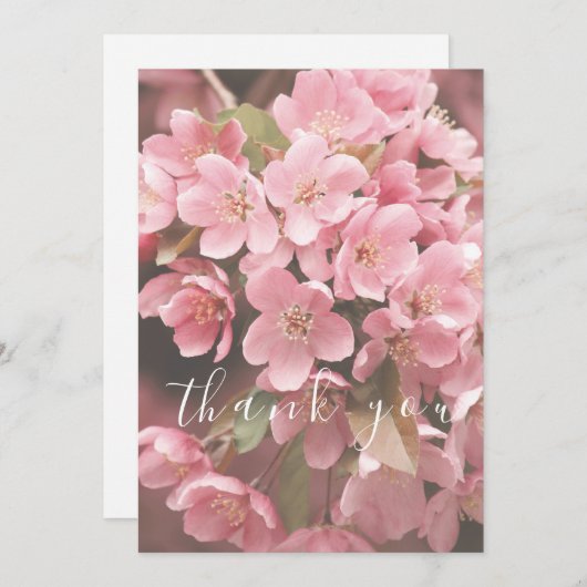 Whimsical Simple Script Pink Flat Carte de remerci (Devant / Derrière)