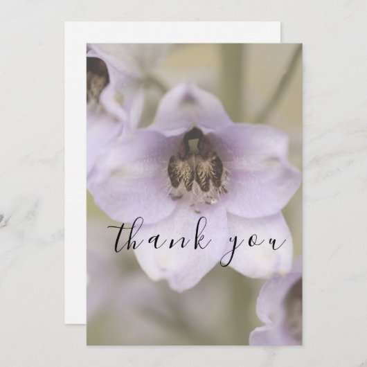 Whimsical Simple Script Purple Flat Carte de remer (Devant / Derrière)